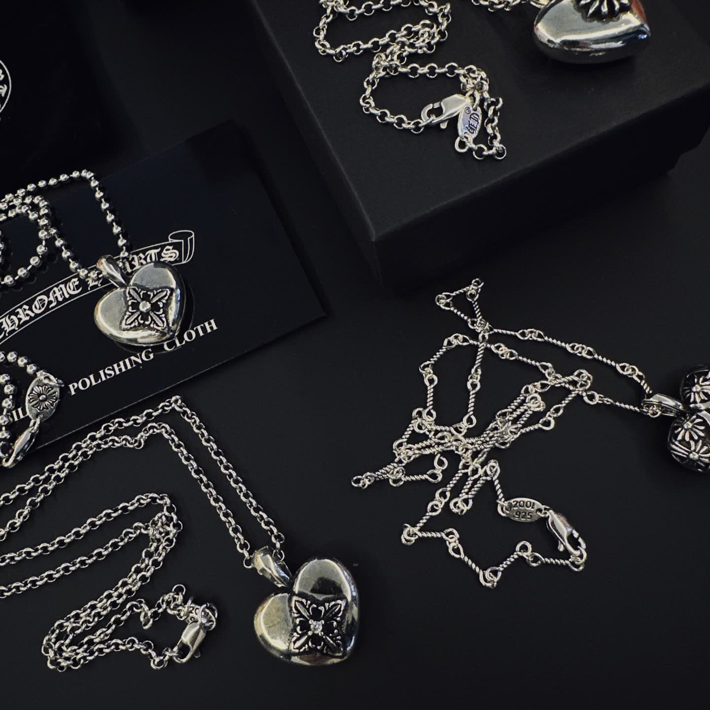 Chrome Hearts Silver Heart Locket Necklace